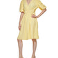 Calvin Klein Women's Smocked Waist Gauze Dress Yellow Size 16