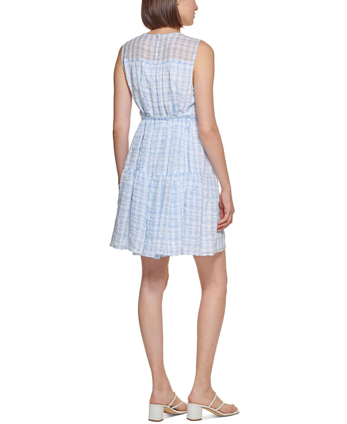 Calvin Klein Women's Plaid A Line Dress Blue Size 16