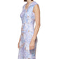 Calvin Klein Women's Floral V Neck Sheath Dress Blue Size 16