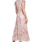 Calvin Klein Women's Floral Print Smocked Waist Tiered Maxi Dress Pink Size 10