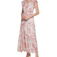 Calvin Klein Women's Floral Print Smocked Waist Tiered Maxi Dress Pink Size 6
