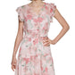 Calvin Klein Women's Floral Print Smocked Waist Tiered Maxi Dress Pink Size 4