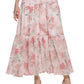 Calvin Klein Women's Floral Print Smocked Waist Tiered Maxi Dress Pink Size 4
