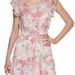 Calvin Klein Women's Floral Print Smocked Waist Tiered Maxi Dress Pink Size 2