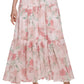 Calvin Klein Women's Floral Print Smocked Waist Tiered Maxi Dress Pink Size 2