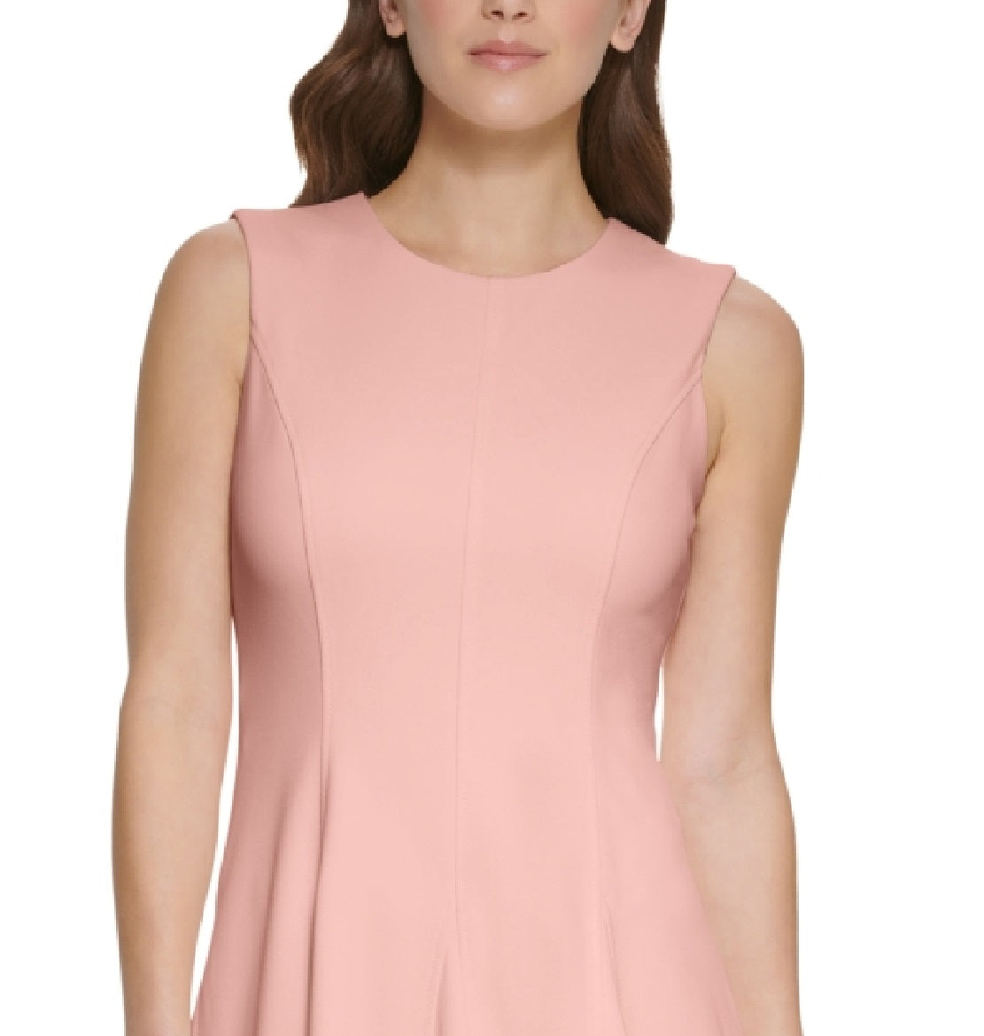 Calvin Klein Women's Scuba Crepe A Line Dress Orange Size 6