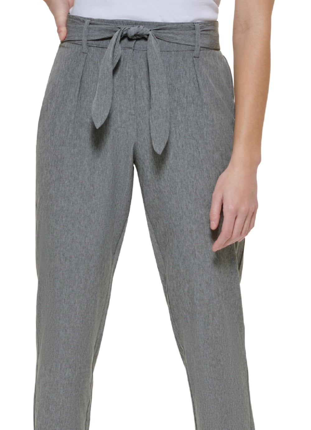 Calvin Klein Women's Tie Waist Pant Gray Size Medium