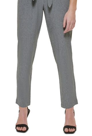 Calvin Klein Women's Tie Waist Pant Gray Size Medium