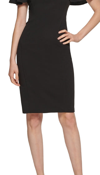 Calvin Klein Women's Capelet Sheath Dress Black Size 6