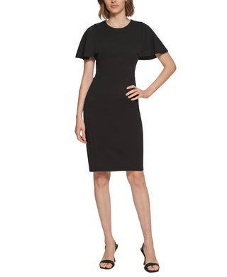 Calvin Klein Women's Capelet Sheath Dress Black Size 6