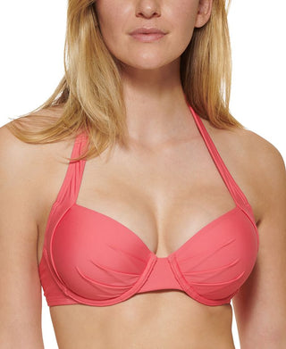 Calvin Klein Women's Underwire Convertible Bikini Top Swimsuit Pink Size XS