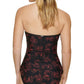 Calvin Klein Women's Printed V Wire Bandeau Halter Tankini Top Swimsuit Black Size Large