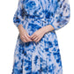 Calvin Klein Women's Tie Dye Metallic Tiered Dress Blue Size 16
