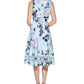 Calvin Klein Women's Floral Print Illusion Hem Midi Dress Blue Size 2