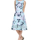 Calvin Klein Women's Floral Print Illusion Hem Midi Dress Blue Size 2