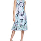 Calvin Klein Women's Floral Print Illusion Hem Midi Dress Blue Size 2