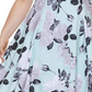 Calvin Klein Women's Floral Print Illusion Hem Dress Blue Size 20W
