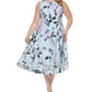 Calvin Klein Women's Plus Floral Print Calf Midi Dress Blue Size 18W