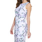 Calvin Klein Women's Floral Print Above Knee Sheath Dress White Size 4Petite