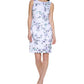 Calvin Klein Women's Floral Print Above Knee Sheath Dress White Size 4Petite