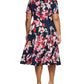 Calvin Klein Women's Floral Print A Line Dress Blue Size 22W