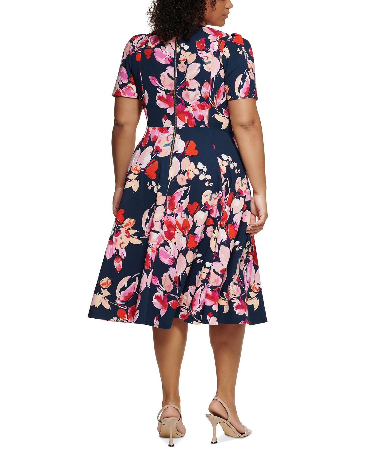 Calvin Klein Women's Floral Print A Line Dress Blue Size 22W