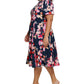 Calvin Klein Women's Floral Print A Line Dress Blue Size 22W