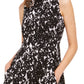 Calvin Klein Women's Lace Print Fit & Flare Dress Gray Size 8