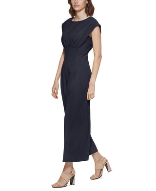 Calvin Klein Women's Cropped Jumpsuit Blue Size 10Petite