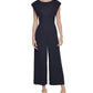 Calvin Klein Women's Cropped Jumpsuit Blue Size 10Petite