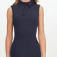 Calvin Klein Women's Bow Neck Sheath Dress Blue Size 6Petite