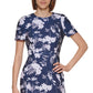 Calvin Klein Women's Printed Sheath Dress Blue Size 6Petite