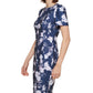 Calvin Klein Women's Printed Sheath Dress Blue Size 2Petite