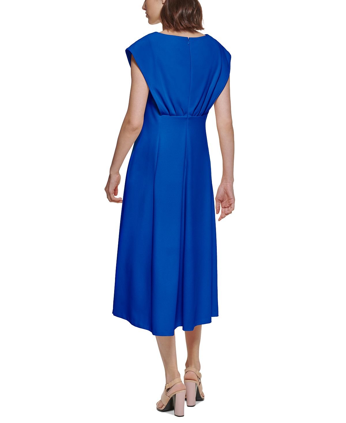 Calvin Klein Women's Cap Sleeve Midi Dress Blue Size 6