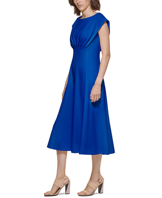 Calvin Klein Women's Cap Sleeve Midi Dress Blue Size 6