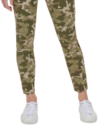 Calvin Klein Women's Printed Cotton Twill Pants Green Size 8