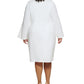Calvin Klein Women's Flared Sleeve Sheath Dress White Size 20W