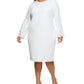Calvin Klein Women's Flared Sleeve Sheath Dress White Size 20W