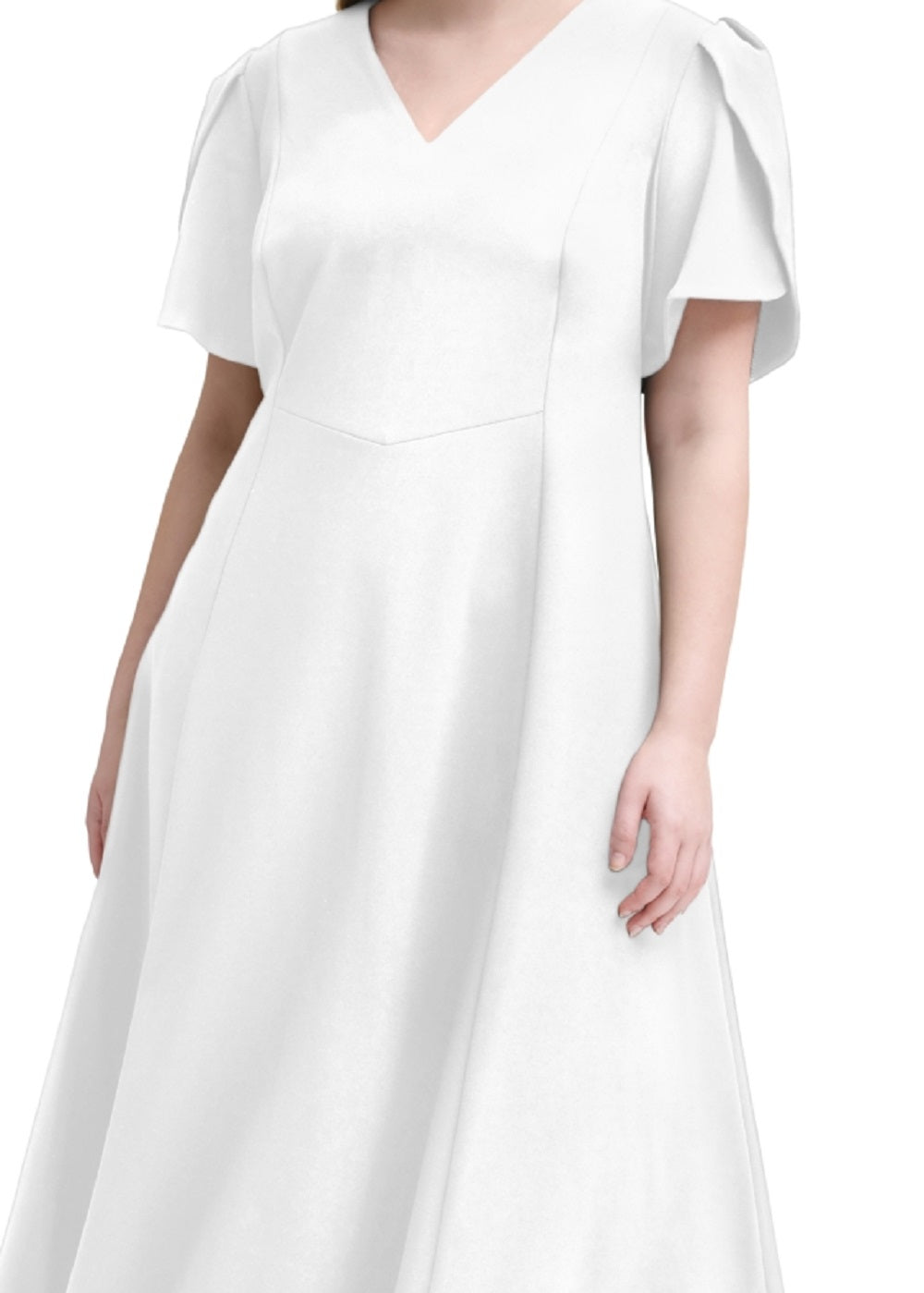 Calvin Klein Women's Tulip Sleeve Midi Dress White Size 20W