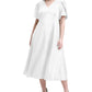 Calvin Klein Women's Tulip Sleeve Midi Dress White Size 20W