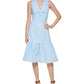 Calvin Klein Women's Knot Front Gingham Midi Dress Blue Size 8