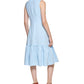Calvin Klein Women's Knot Front Gingham Midi Dress Blue Size 8