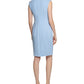 Calvin Klein Women's Cap Sleeve Tie Neck Sheath Dress Blue Size 12