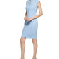 Calvin Klein Women's Cap Sleeve Tie Neck Sheath Dress Blue Size 12