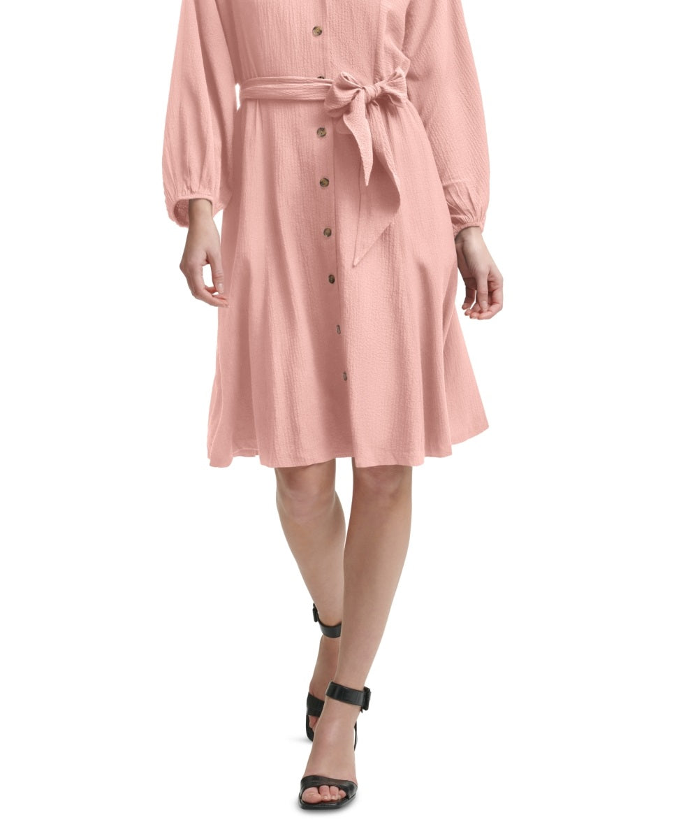 Calvin Klein Women's Belted A Line Dress Orange Size 8