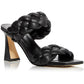 Marc Fisher Women's Hammy Braided High Heel Slide Sandals Black Size 5