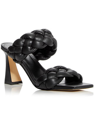 Marc Fisher Women's Hammy Braided High Heel Slide Sandals Black Size 5