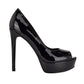 GUESS Women's Cacei Peep Toe Platform Pump Black Size 7.5 M