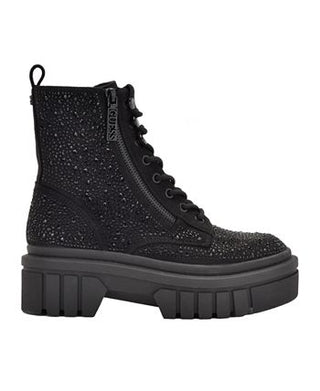 GUESS Women's Ferine Embellished Combat Boots Black Size 10 M