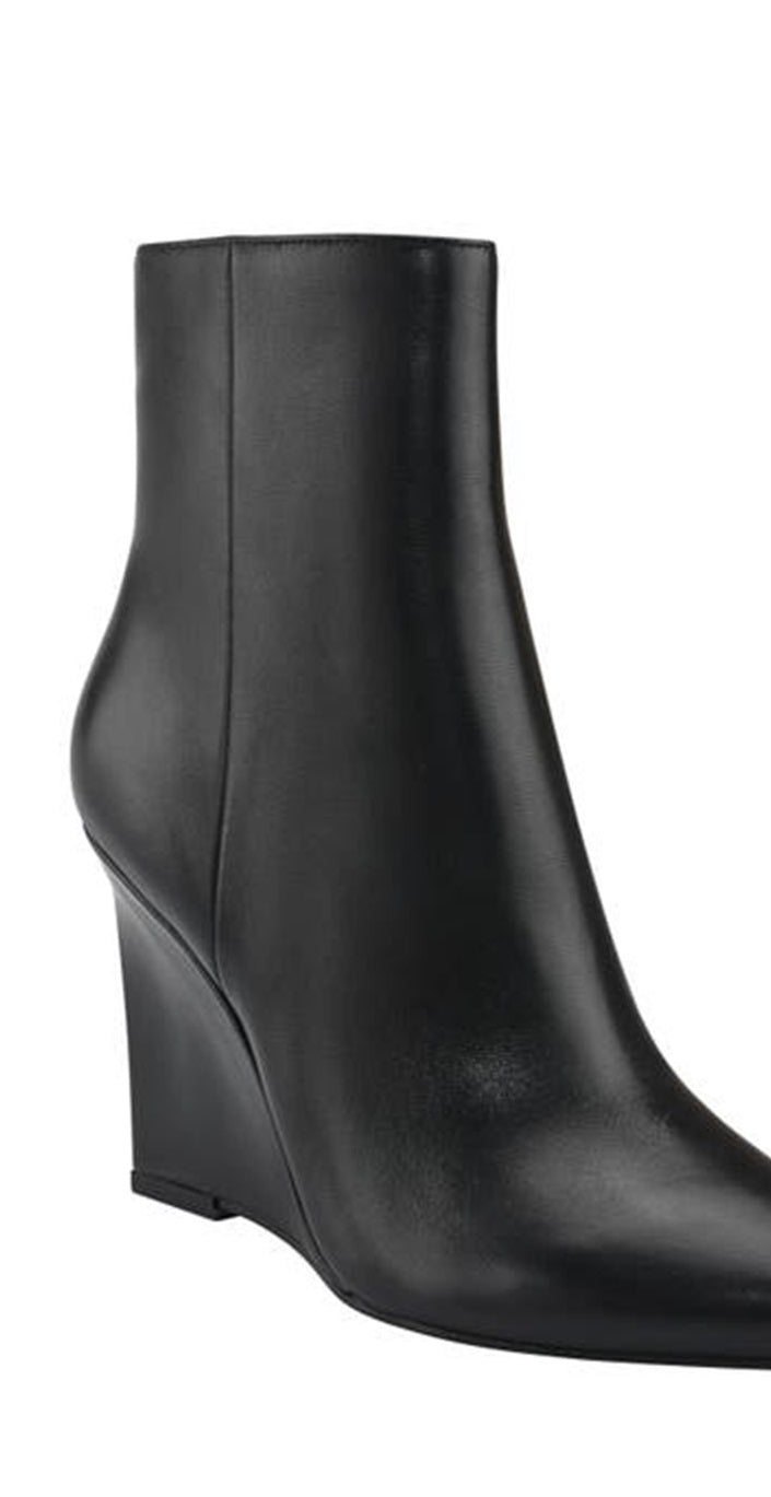 Marc Fisher Women's Dayna Pointy Toe Wedge Bootie Black Size 6